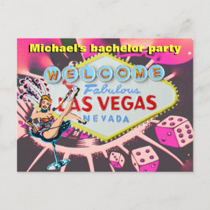 Sägningsparty Las Vegas-inbjudan Inbjudan Vykort