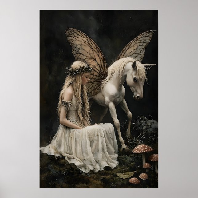 Sago och Pegasus konsttryck, Mörk akademi Poster (Framsidan)