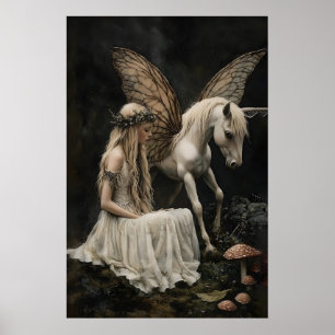 Sagoäng och Pegasus konsttryck, Mörk akademi Poster