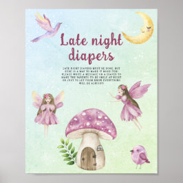 Sagobarnsbabyfest Diapers-spel sent på kvällen Poster