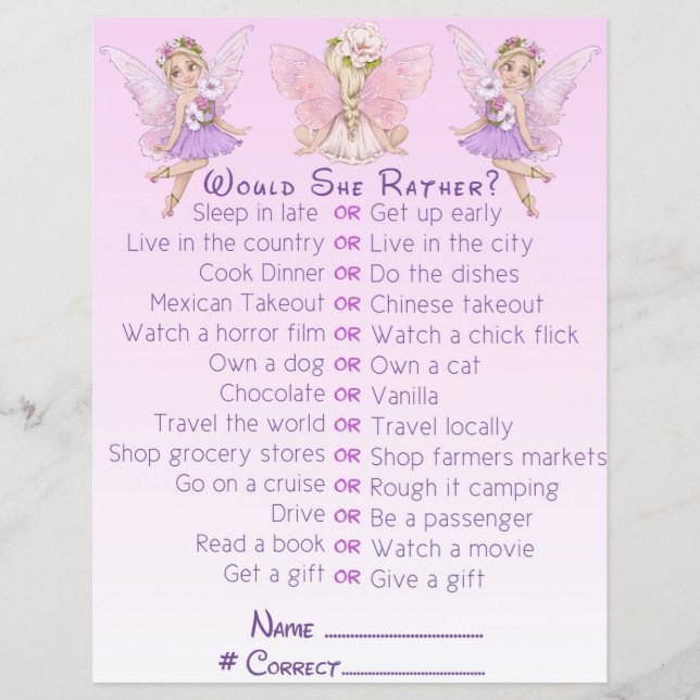 Sagobarnsbabyfest Rosa Illustration Partyspel (Framsida)