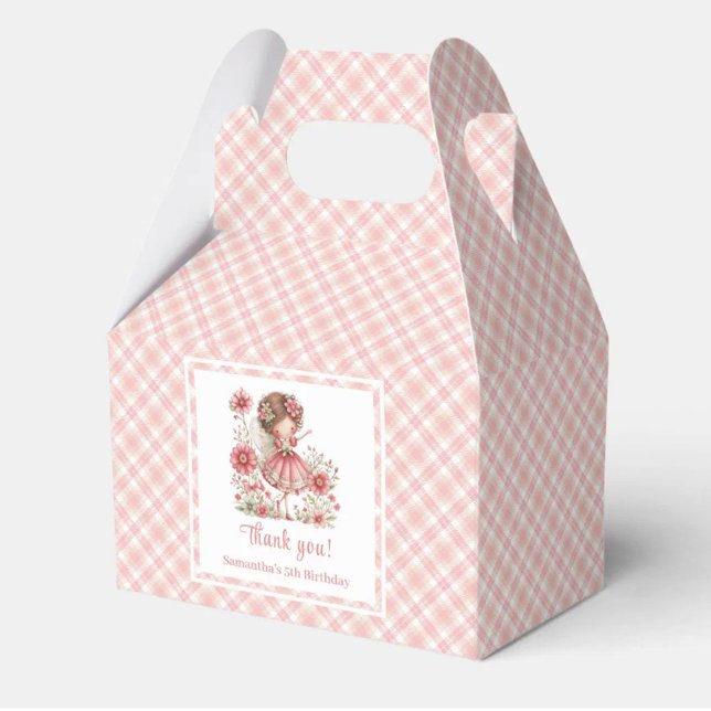 Sagoberättande Fe-tjej Rodnad Blommig Födelsedagsp Presentaskar (Fairytale Fairy Girl Blush Floral Birthday Favor Box

)