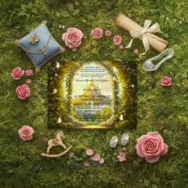 Sagoberättande Förtrollad Prinsessa Slott Saga  Inbjudningar