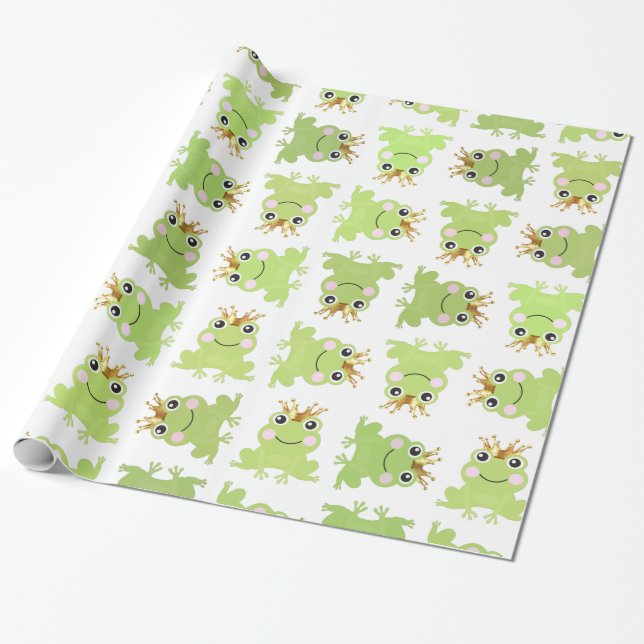Sagoberättande saga Groda prinsen Baby Shower Part Presentpapper (Utrullad)
