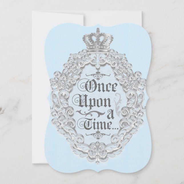 Sagoberättelse Vintage saga bok blå inbjudan (Framsida)