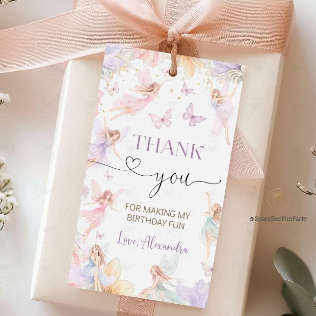 Sagobirthdays trädgård Vildblomma Presentetikett (fairy gift tags, birthday gift tags, butterfly tags, wildflower tags, garden party decor, whimsical )