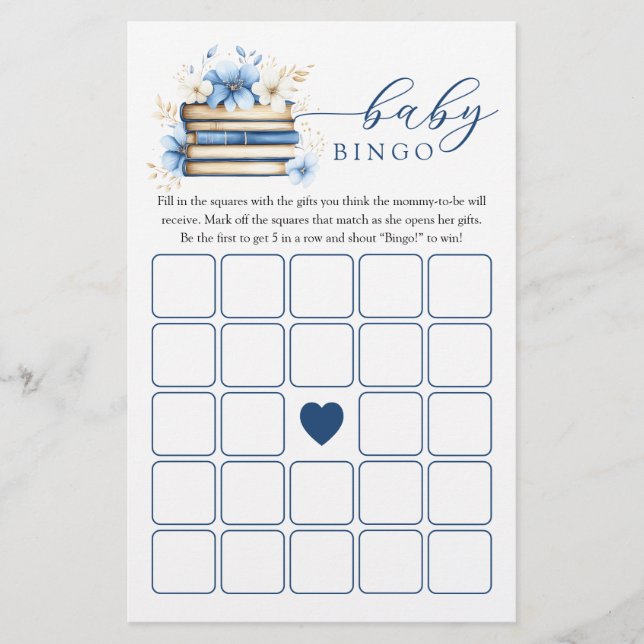 Sagobok Baby Shower Baby Bingo-spel (Framsida)