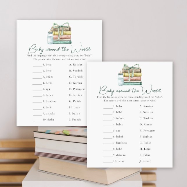 Sagobok-baby shower - Baby runt hela världen spel (Skapare uppladdad)