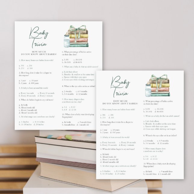 Sagobok baby shower - Baby Trivialspel (Skapare uppladdad)