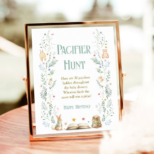 Sagobok Baby Shower Sugsugare Jaktspel Poster