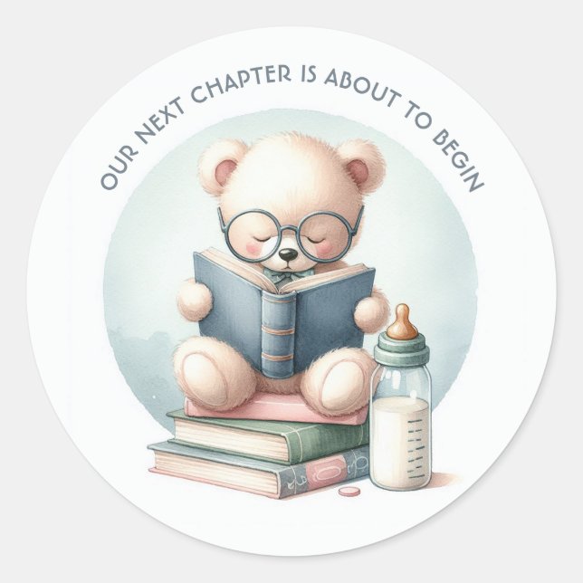 Sagobok-barnkalas Runt Klistermärke (Framsida)