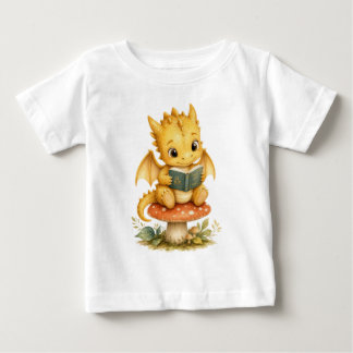 Sagobok Bebisdrake Läsande på Svamp Barn T Shirt