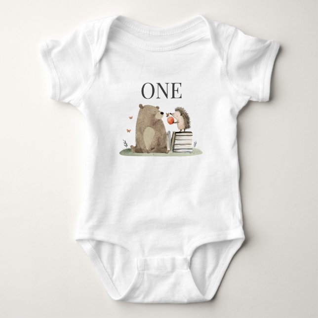 Sagobok Djur i Skogen 1-årsdag T Shirt (Framsida)