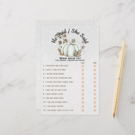 Sagobok Guld Vit Pumpa Bröllopsduschspel