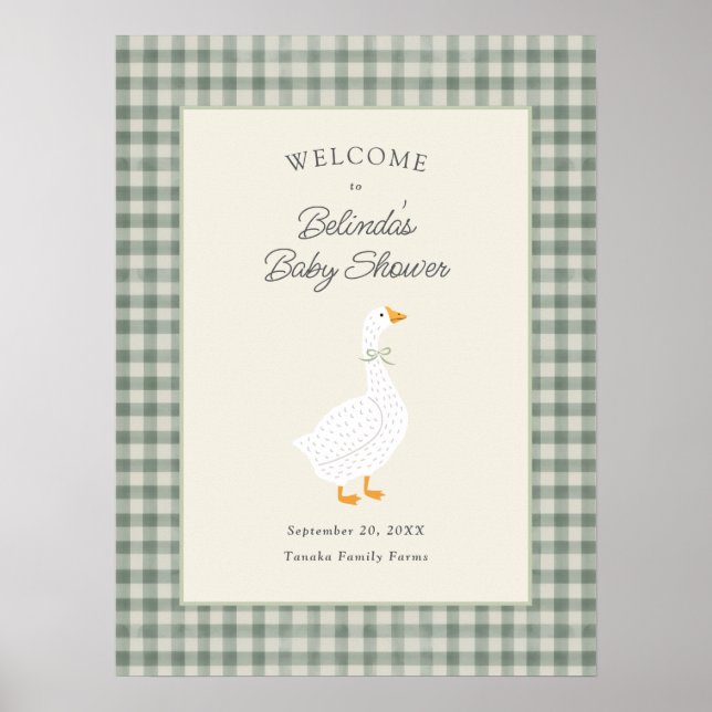 Sagobok Mor Gåse Sage Baby Shower Välkommen Poster (Framsidan)