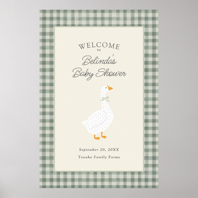 Sagobok Mor Gåss Vis Baby Shower Välkommen Poster (Framsidan)