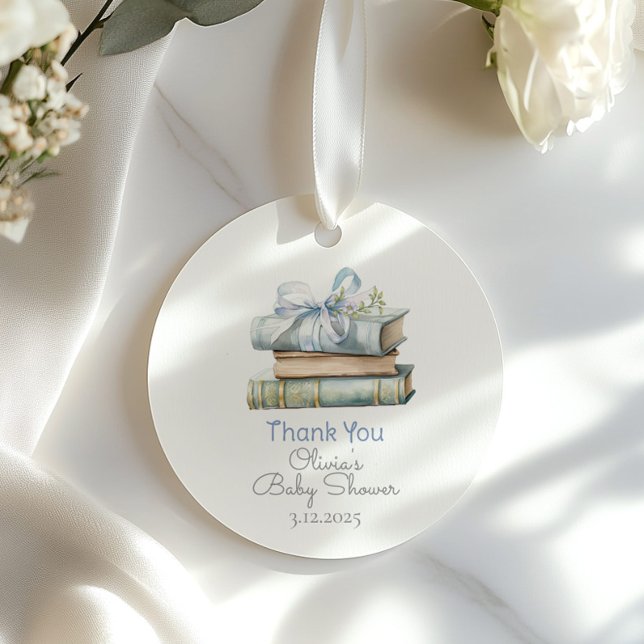 Sagobok Ny Kapitel Blå slinga Tack Gåvor Etiketter (Skapare uppladdad)