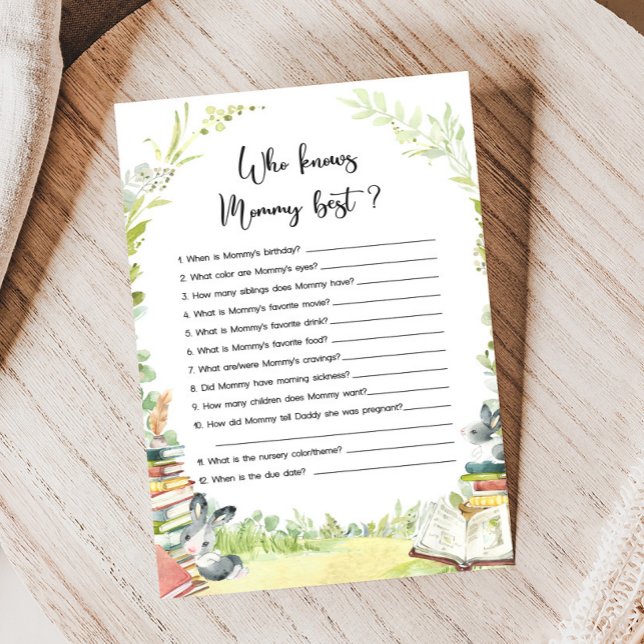 Sagobok Ny Kapitel Blöja Vem Vet Mamma Spel (Storybook Baby Shower Game)