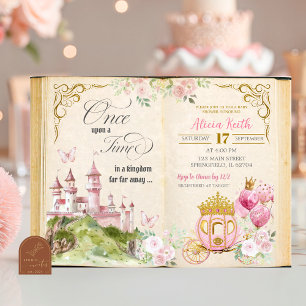 Sagobok Prinsessa Bebis Shower Inbjudningar