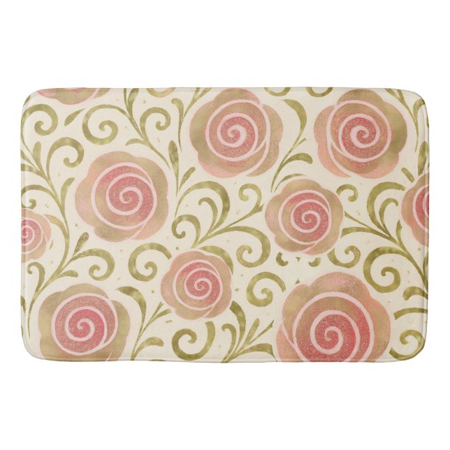 Sagobok Prinsessa Rosor Rosa & Guld Badrumsmatta (Framsidan)