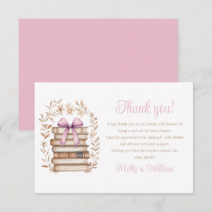 Sagobok Rosa Baby Shower Rosett Barnkalas Tack Kort