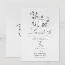 Sagobok Silver Vit Pumpa Sagostund Sweet 16 Inbjudningar