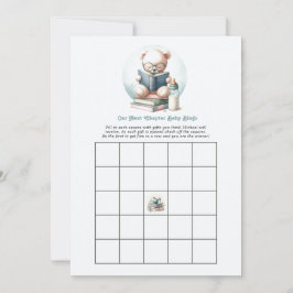 Sagobok Vår Nästa Kapitel Baby Shower Bingo Spel Inbjudningar