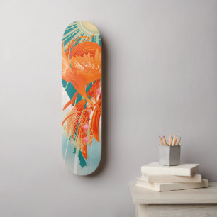 Sagobokillustration med Eldfågel i gyllene bur Mini Skateboard Bräda 18,5 Cm