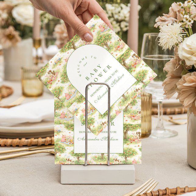 Sagoboks gårdsdjur Baby Shower Pappersservett (Skapare uppladdad)