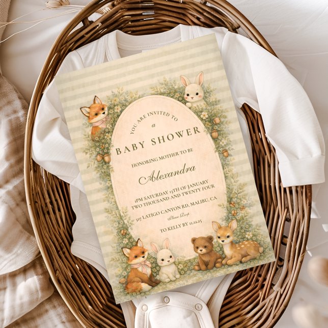 Sagoboks skogslevande djur Baby Shower Inbjudningar (Skapare uppladdad)