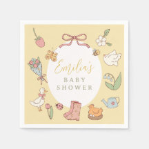 Sagoboks trädgård vintage baby shower pappersserve