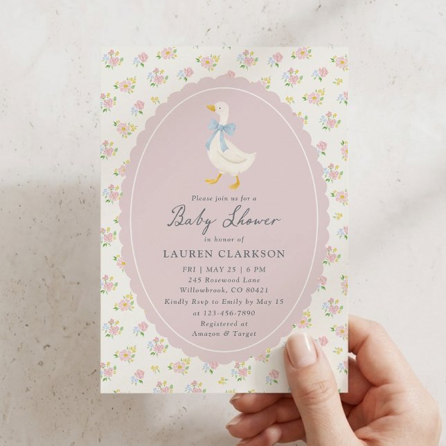 Sagoboks Trädgårdsgås Baby Shower Inbjudan (Skapare uppladdad)