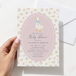 Sagoboks Trädgårdsgås Baby Shower Inbjudan