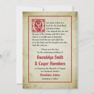 Sagoboksida Vintage Sagostil Save the Date Spara Datumet