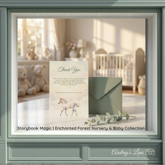 Sagoboksmagi Förtrollad Skog Tacksamhetskort Inbjudningar (Storybook Magic | Enchanted Forest Nursery & Baby Collection)