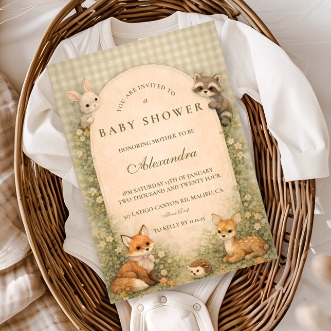 Sagoboksskogsäng Baby Shower Inbjudningar (Skapare uppladdad)