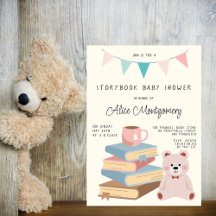 Sagobokstemat baby shower för flicka