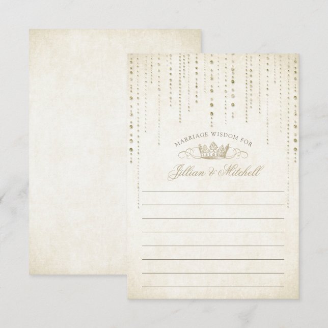 Sagobröllop med guldkrona rådkort (Fram/baksida)