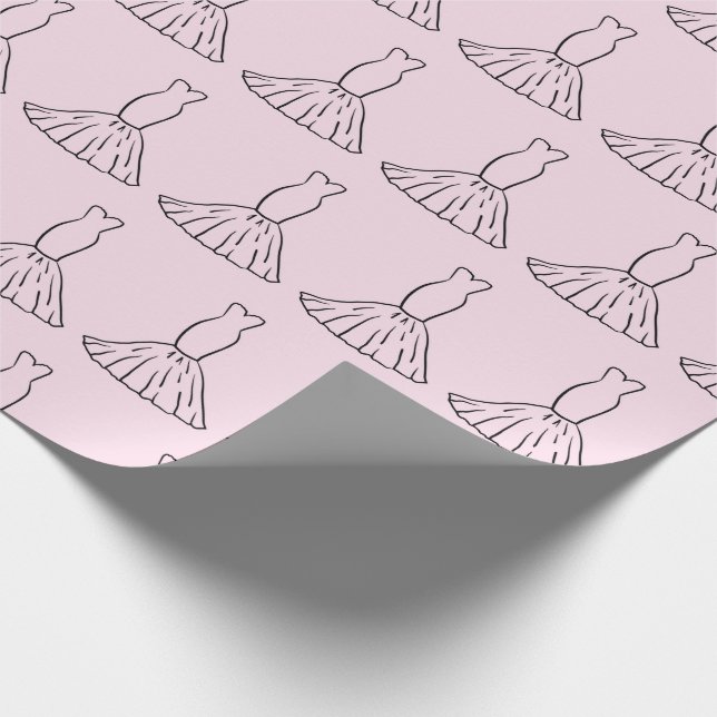 Sagobröllopskjol Romantisk Rosa Sömlös Presentpapper (Hörn)