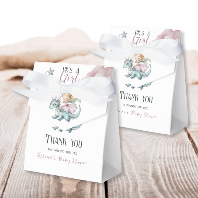 Sagodrömmar Rosa Prinsessa Drak Babyshower  Presentaskar (Skapare uppladdad)