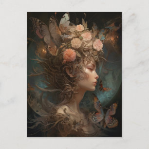 Sagodrottning Gudinnan Fantasy Art Postkort Vykort