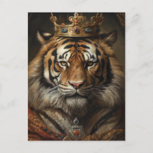 Sagofantasi Tiger i en krona Vykort