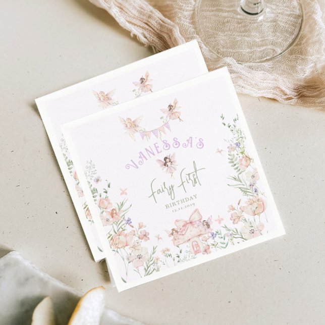Sagoflicka Första födelsedag Whimsical trädgård Sy Pappersservett (Skapare uppladdad)