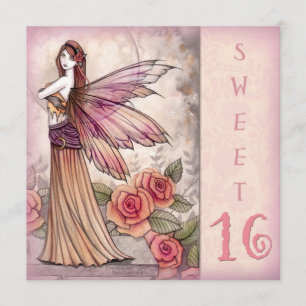 Sagoflicka Sweet Sixteen-festinvitationer Inbjudningar