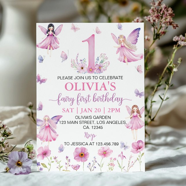 Sagoförsta Blomsterträdgård Fjäril Födelsedagsfira Inbjudningar (Skapare uppladdad)