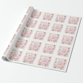 Sagoförsta svamp hus rosa födelsedag presentpapper
