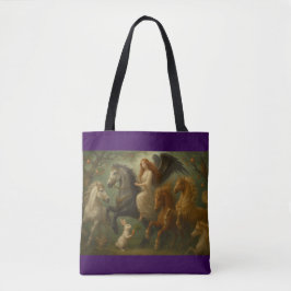 Sagohästar och änglatotebag tygkasse