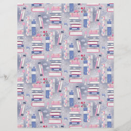 Sagohög med böcker Grått skrapbokspapper