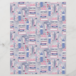 Sagohög med böcker Grått skrapbokspapper