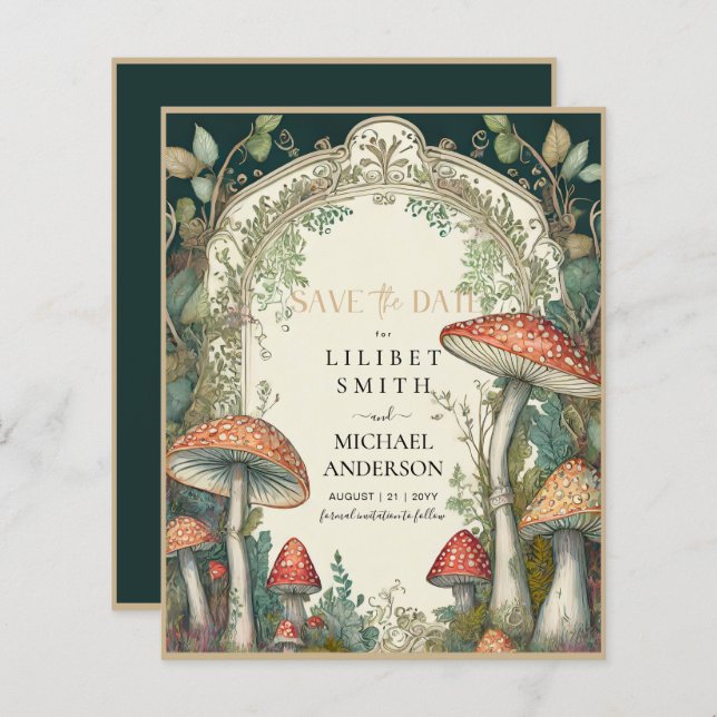 Sagokärna Spara datum Grön Guld Skog (Fram/baksida)